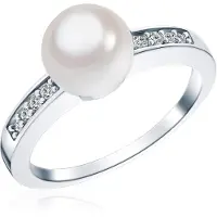 Rafaela Donata Ring Sterling Silber Zirkonia Muschelkernperle in silber | Gr.: 50