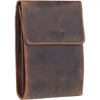 Greenland Nature Leder Geldbörse Umhängetasche Montana Wallet RFID Brown braun