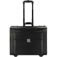 Dermata 2 Rollen Pilotentrolley Leder 39 cm