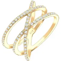 Elli Ring 925 Sterling Silber Zirkonia Wickelring Elli Gold