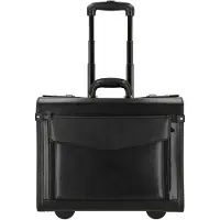 Dermata 2-Rollen Pilotentrolley Leder 45,5 cm Laptopfach