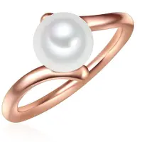 Valero Pearls Ring Sterling Silber Süßwasser-Zuchtperle in roségold | Gr.: 52