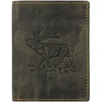 Green Burry GREENBURRY Geldbörse Vintage Animal Collection Wallet Olive Stag dunkelgrün