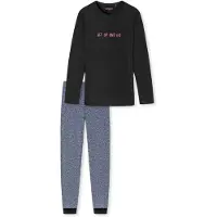 Schiesser Pyjama Mädchen Jersey schwarz bedruckt, 152 614699-0002-01520