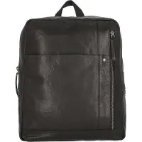 Spikes & Sparrow Leder Rucksack Freizeitrucksack mit Laptopfach Bronco Backpack Black schwarz