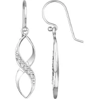 Elli Ohrringe Spirale Infinity Zart Kristalle Silber Elli Weiß