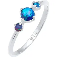 Elli Ring Trend Bandring Trio Geo Vintage Opale 925 Silber Elli Blau