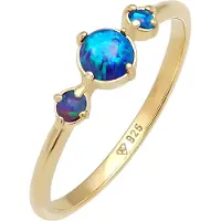 Elli Ring Trend Bandring Trio Geo Vintage Opale 925 Silber Elli Dunkelblau