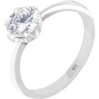 Elli Ring Solitärring Zirkonia 925 Sterling Silber Elli Weiß