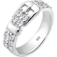 Elli Ring Gürtel Basic Zirkonia 925 Silber Elli Weiß