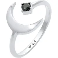 Elli Ring 925 Sterling Silber Astro, Halbmond in Silber | Gr.: onesize