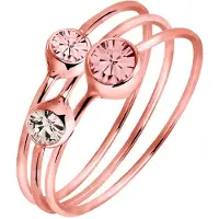 Elli Ring Set Kristalle Rosé Vergoldet Elli Rosa