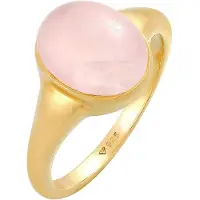 Elli Ring Siegelring Rosa Quarz Edelstein Oval 925 Silber Elli Gold