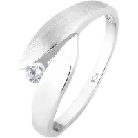 Elli Ring Solitär Wickelring Zirkonia 925 Silber Elli Weiß