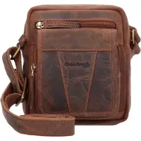 Greenland Nature Leder Umhängetasche Monte Crossbody Bag Brown braun