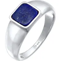 KUZZOI Ring Herren Siegelring Sodalith Quadrat Basic 925 Silber Kuzzoi Silber
