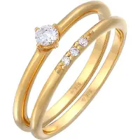Elli Ring Zirkonia Solitär Trend Set 925 Silber Elli Gold