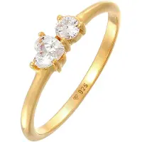 Elli Ring Herz Zirkonia Symbol Verlobung 925 Silber Elli Gold
