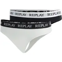 Replay Underwear 2er-Set: Strings in Schwarz/ Weiß - M