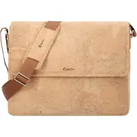 Esquire Umhängetasche Businesstasche mit Laptopfach Kork Messenger Bag Natural hellbraun