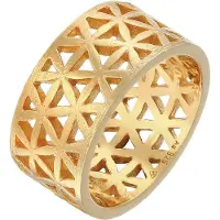 Elli Ring Bandring Lebensblume Blume 925 Silber Elli Gold