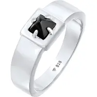 KUZZOI Ring Herren Bandring Solitär Onyx Pyramide 925 Silber Kuzzoi Silber