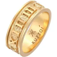 KUZZOI Ring Herren Bandring Römische Zahlen 925 Silber Kuzzoi Gold
