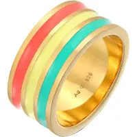Elli Ring Rillen Emaille 925 Silber Elli Bunt