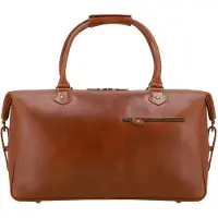 Buckle & Seam Leder Reisetasche Linwood Weekender Cognac / Blue braun