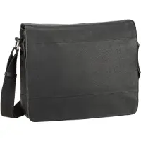 Leonhard heyden Leder Schultertasche Laptoptasche mit Laptopfach Hamburg Shoulder Bag Black schwarz