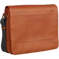 Leonhard heyden Leder Schultertasche Laptoptasche mit Laptopfach Hamburg Shoulder Bag Cognac braun
