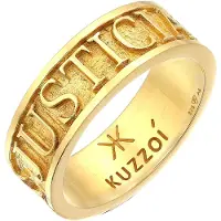 KUZZOI Ring 925 Sterling Silber Statement in Gold | Gr.: 60