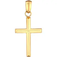 KUZZOI Anhänger 925 Sterling Silber Kreuz in Gold | Gr.: onesize
