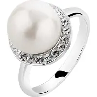 Nenalina Ring Muschelkern-Perle Kristalle 925 Silber Nenalina Silber
