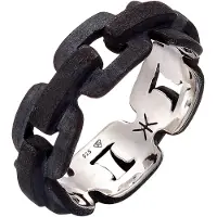 KUZZOI Ring Herren Anker Kettenring Trend 925 Silber Kuzzoi Schwarz