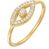 Elli Ring 925 Sterling Silber Evil Eye in Gold | Gr.: 58