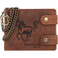 Greenland Nature Leder Geldbörse Monte RFID Wallet With Chain Horse braun