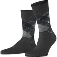 Burlington Manchester Socken Kariert Anthrazit 3095