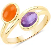 Rafaela Donata Ring Sterling Silber Amethyst in gelbgold | Gr.: 58
