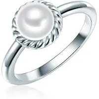 Valero Pearls Ring Sterling Silber Zirkonia Süßwasser-Zuchtperle in silber | Gr.: 56