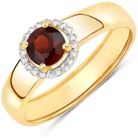 Rafaela Donata Ring Sterling Silber Granat in gelbgold | Gr.: 52