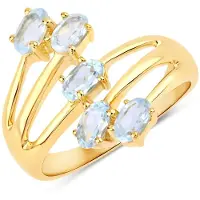 Rafaela Donata Ring Sterling Silber Blautopas in gelbgold | Gr.: 56
