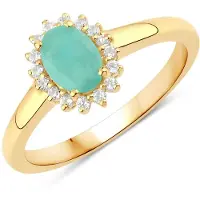 Rafaela Donata Ring Sterling Silber Smaragd in gelbgold | Gr.: 56