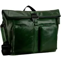 Leonhard heyden Leder Umhängetasche Schultertasche mit Laptopfach Porto Messenger Bottle Green dunkelgrün