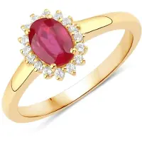 Rafaela Donata Ring Sterling Silber Rubin (glasgefüllt) in gelbgold | Gr.: 54