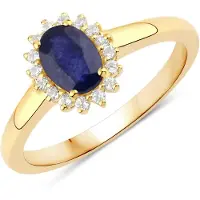 Rafaela Donata Ring Sterling Silber Saphir (glasgefüllt) in gelbgold | Gr.: 52