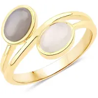 Rafaela Donata Ring Sterling Silber Mondstein in gelbgold | Gr.: 50