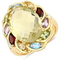 Rafaela Donata Ring Sterling Silber Lemonquarz in gelbgold | Gr.: 56