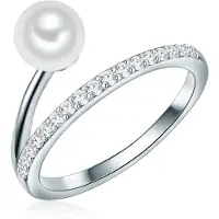 Valero Pearls Damen Sterling Silber Zirkonia Süßwasser-Zuchtperle silber - 32352