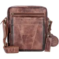 Greenland Nature Leder Umhängetasche MASCU & LINE Crossbody Bag Brown braun